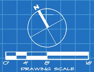 Blueprint drawing scale graphic