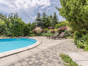 Photo of a small pool yard landscaping